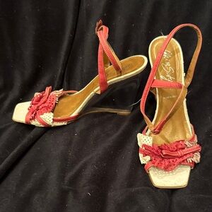 Miss Sixty Stylish Red and Cream Women's Heels